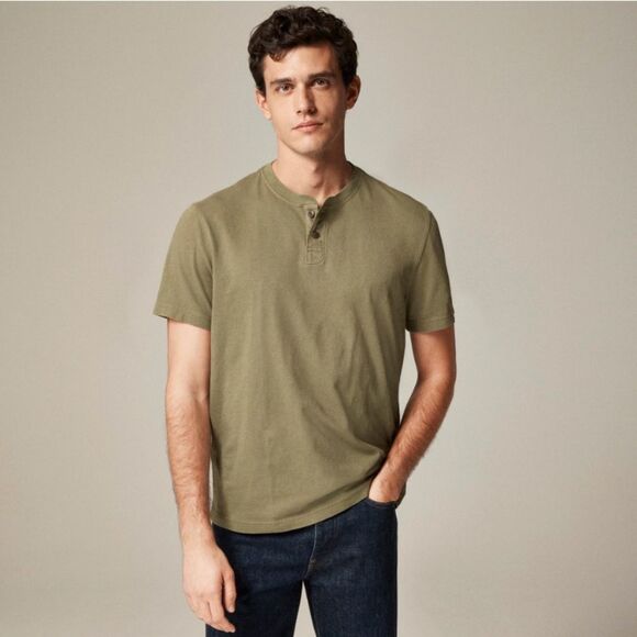 J Crew Shirt S Henley Green - Picture 1 of 7